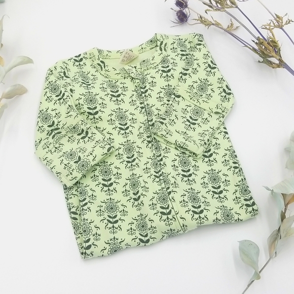 NWOT Kate Quinn 3-6M Footed Sleeper Green Floral - Picture 4 of 4